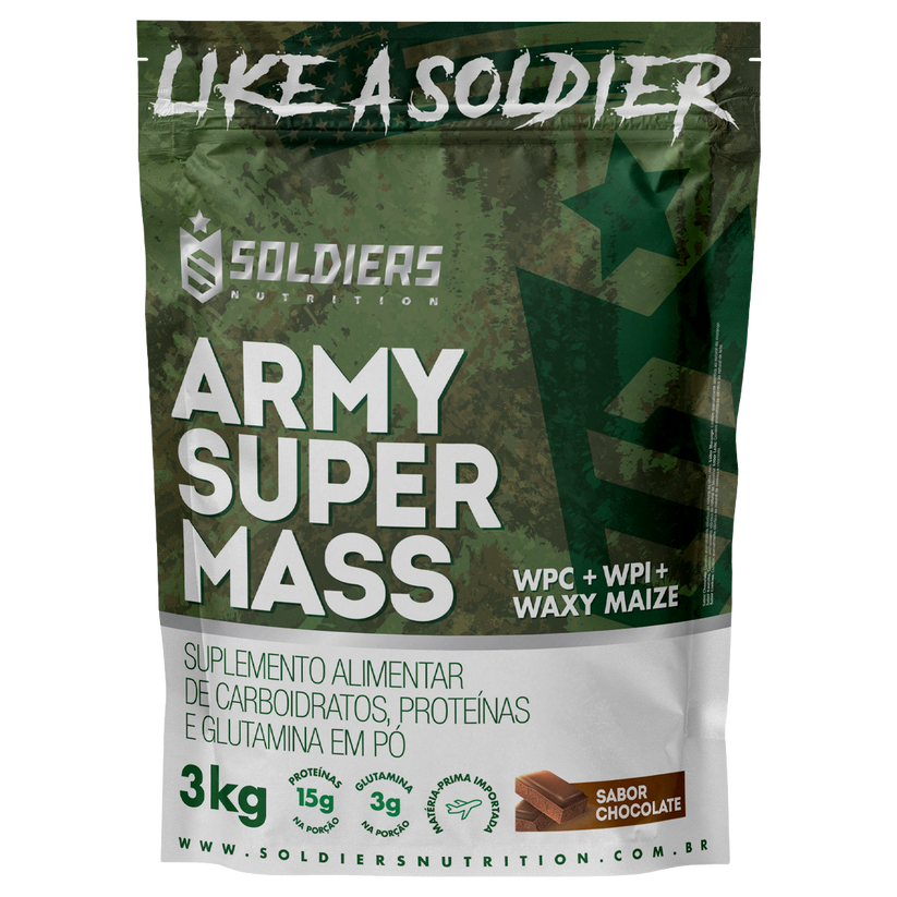 Hipercalórico Army Super Mass 3kg - sabor Chocolate