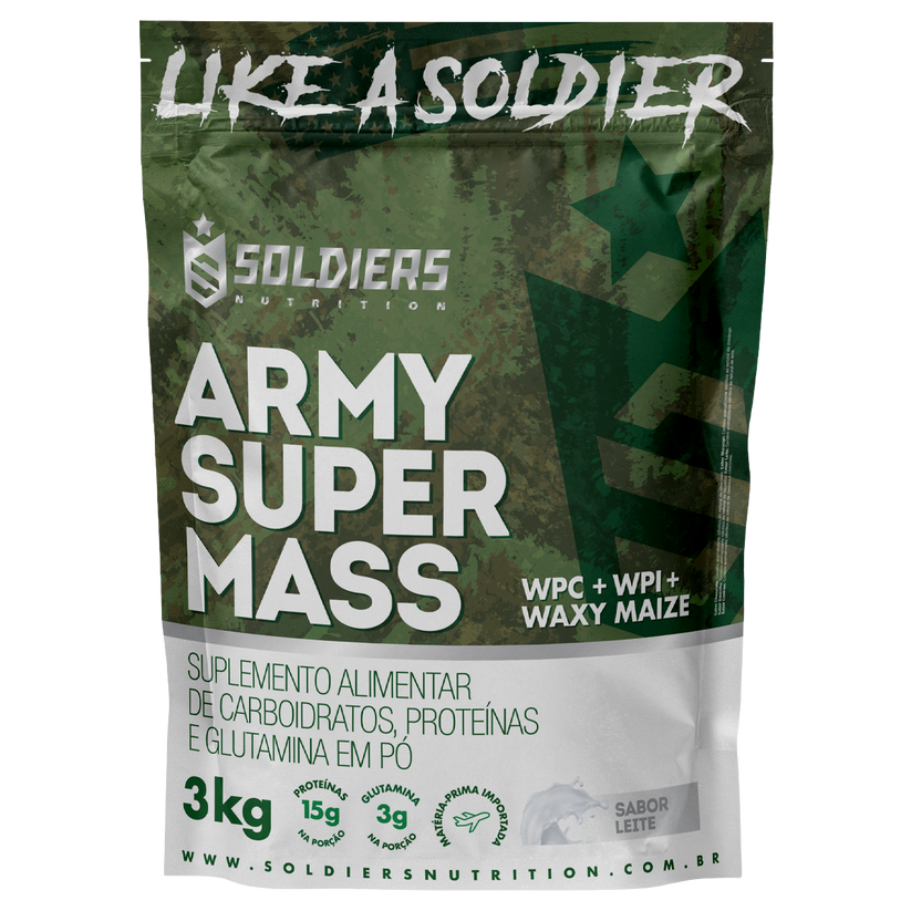 Hipercalórico Army Super Mass 3kg - sabor Leite